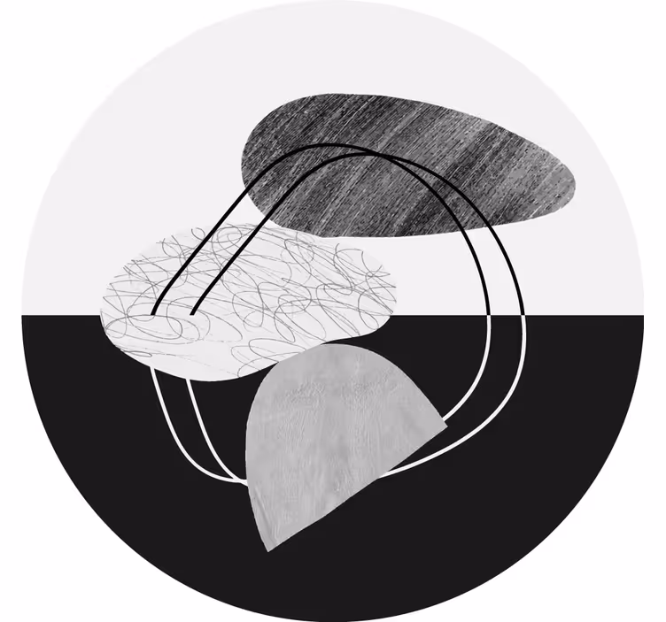 회색 블라인드 흑백 돌 추상화 - TenStickers