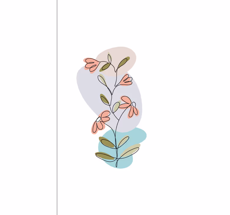 꽃과 식물이 있는 블라인드 매력적인 꽃줄기 - TenStickers
