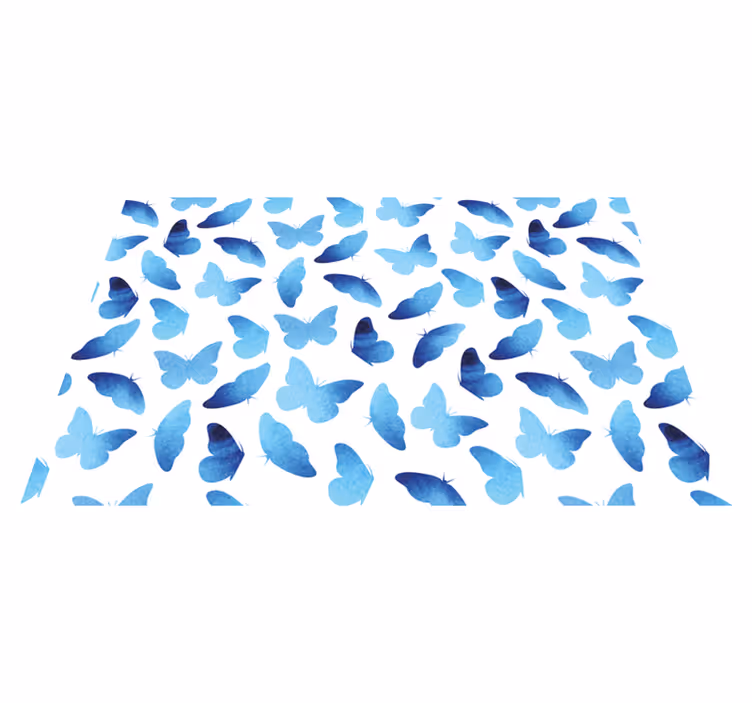벽난로 카프리초소 블루 나비 패턴 - TenStickers