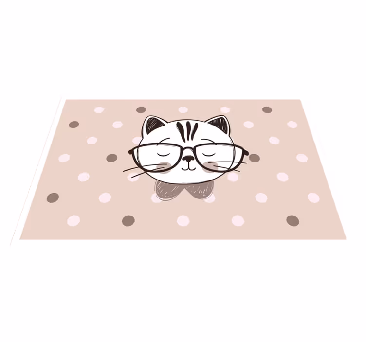 안경을 쓴 똑똑한 고양이 어린이 플레이스매트 - TenStickers