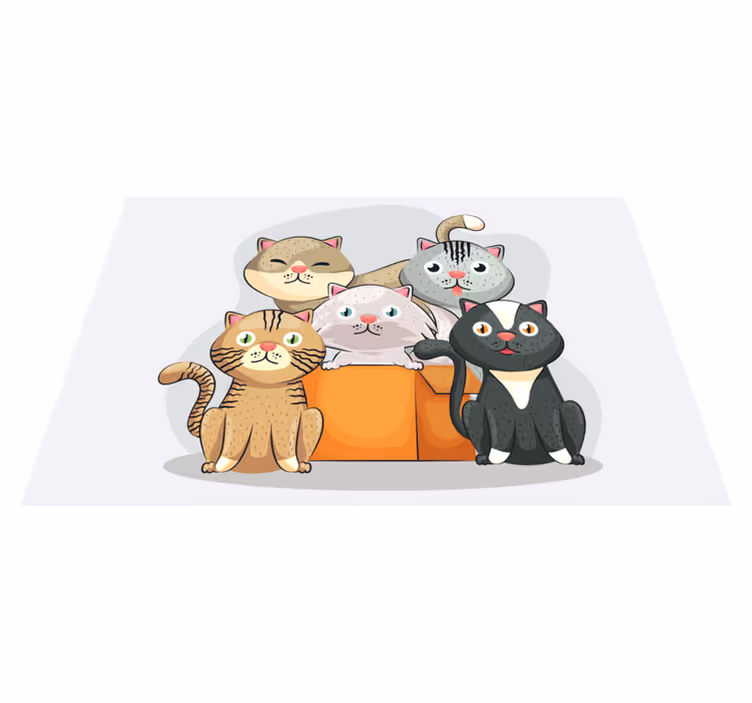 어린 이용 식탁보 귀여운 고양이 얼굴 - TenStickers