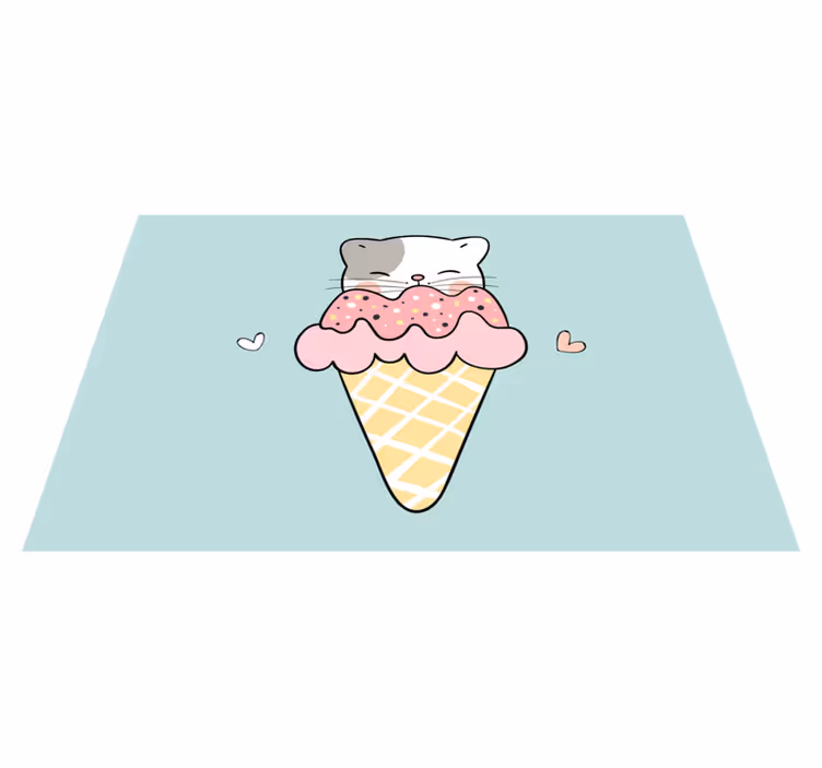 어린 이용 식탁보 귀여운 고양이 아이스크림 - TenStickers