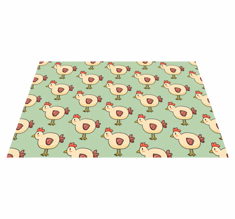 어린 이용 식탁보 매력적인 닭 반복 디자인 - TenStickers