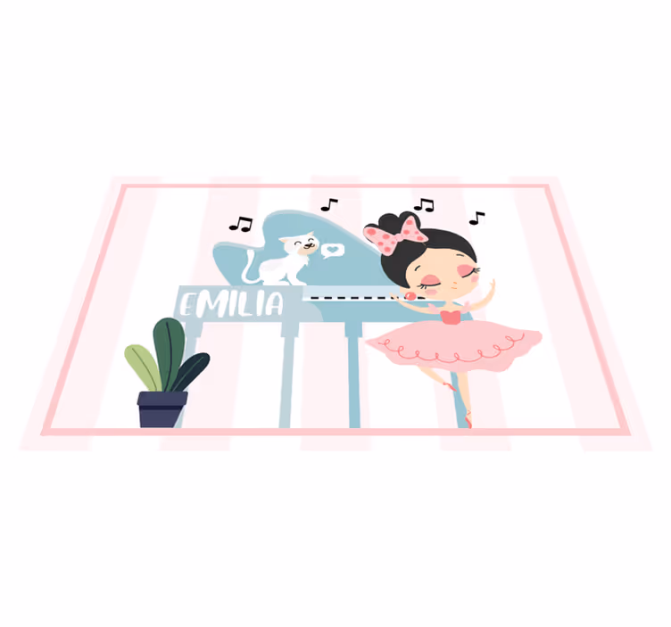 어린 이용 식탁보 발레 댄서 피규어 - TenStickers