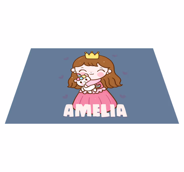 어린 이용 식탁보 귀여운 공주와 유니콘 - TenStickers