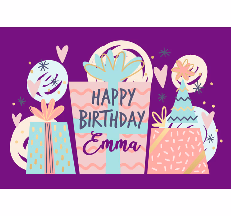 맞춤형 생일 축하 벽화 - TenStickers