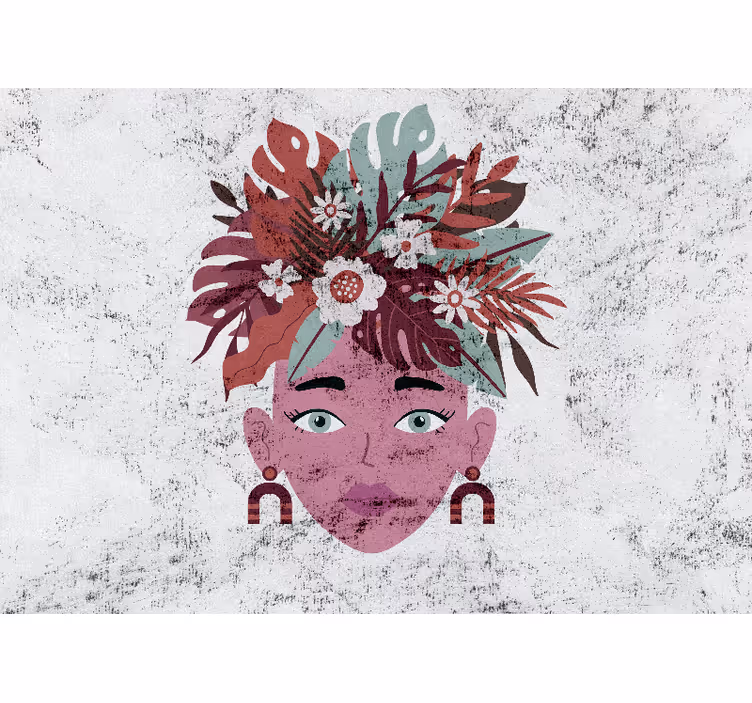 Murales para personas 스타일화된 꽃 머리 - TenStickers