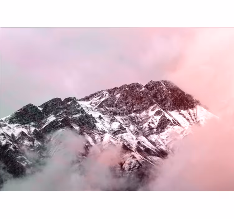 산 벽 벽화 눈 덮인 산봉우리 - TenStickers