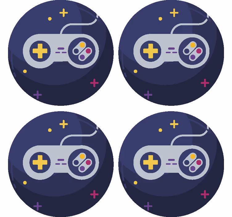 기발한 컵 받침 다채로운 게임 컨트롤러 - TenStickers