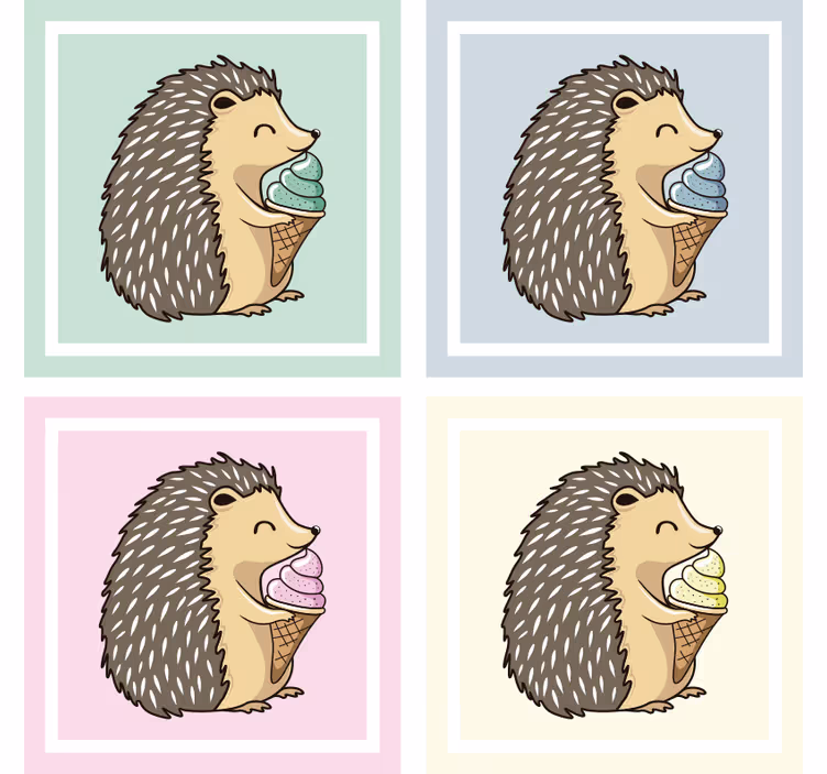 기발한 컵 받침 고슴도치 아이스크림 즐기기 - TenStickers