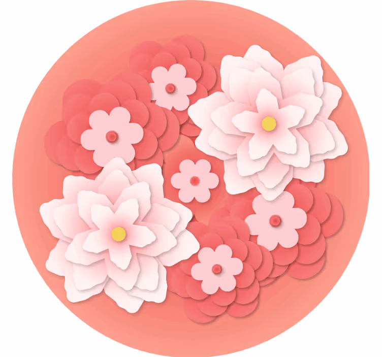 기발한 컵 받침 층층이 꽃다발 장식 - TenStickers