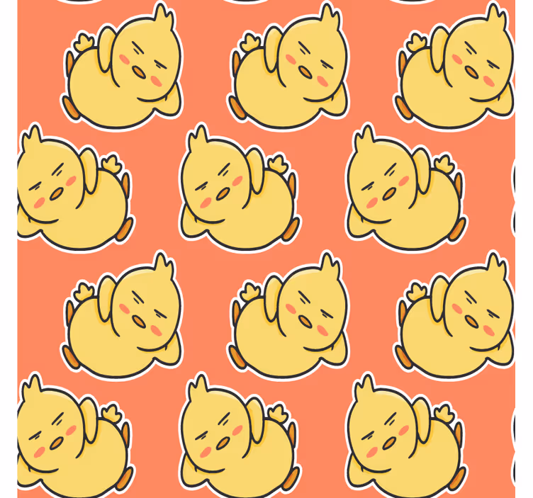기발한 컵 받침 매력적인 노란 병아리 패턴 - TenStickers