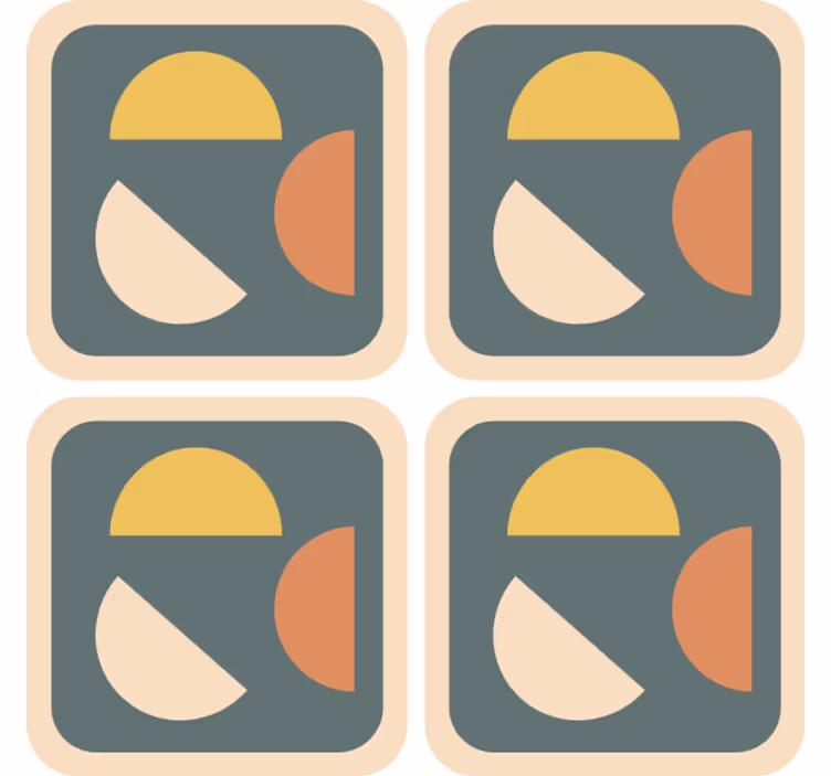 기발한 컵 받침 기하학적 색상 모양 - TenStickers