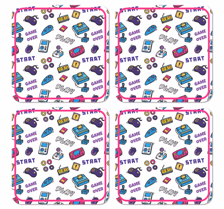 기호 괴짜 컵 받침을 통해 복고풍 게임 - TenStickers
