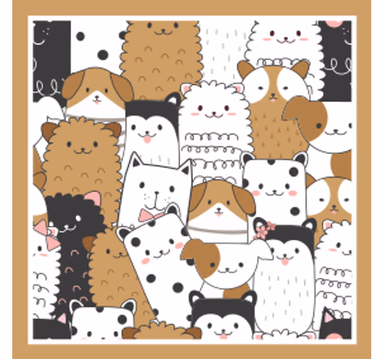 기발한 컵 받침 귀여운 동물 얼굴 패턴 - TenStickers