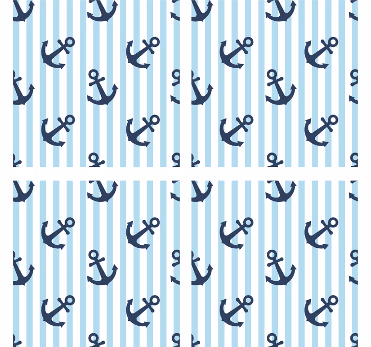 기발한 컵 받침 해양 앵커 패턴 - TenStickers