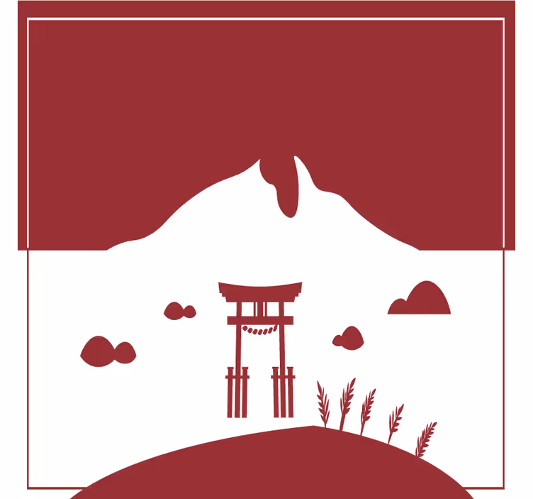 기발한 컵 받침 산의 도리문 - TenStickers
