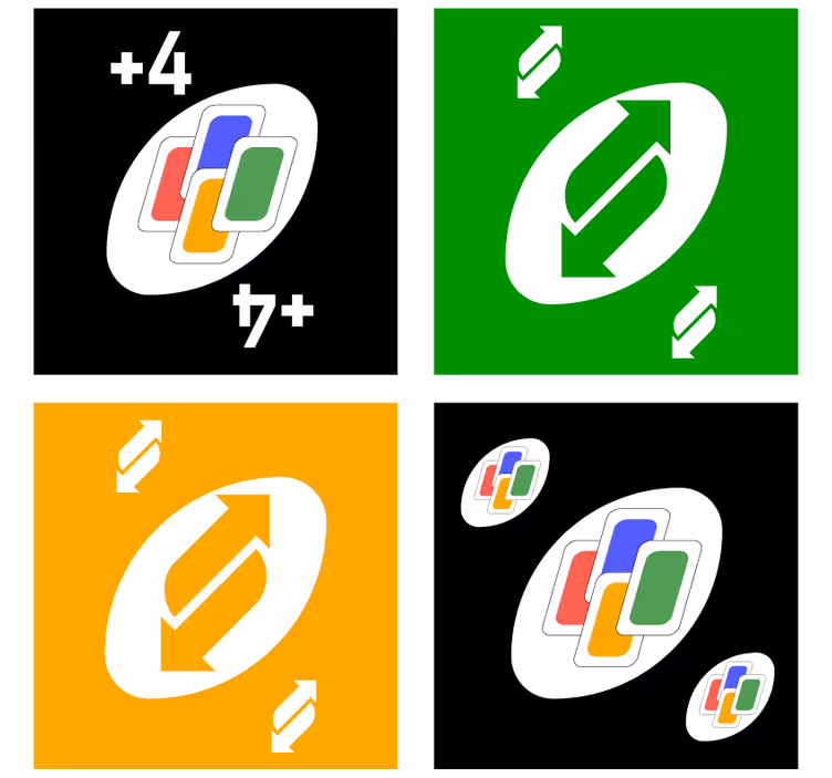 기발한 컵 받침 다채로운 카드 모티프 - TenStickers