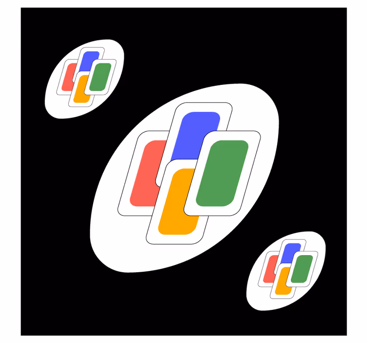 기발한 컵 받침 다채로운 오버레이 모양 - TenStickers