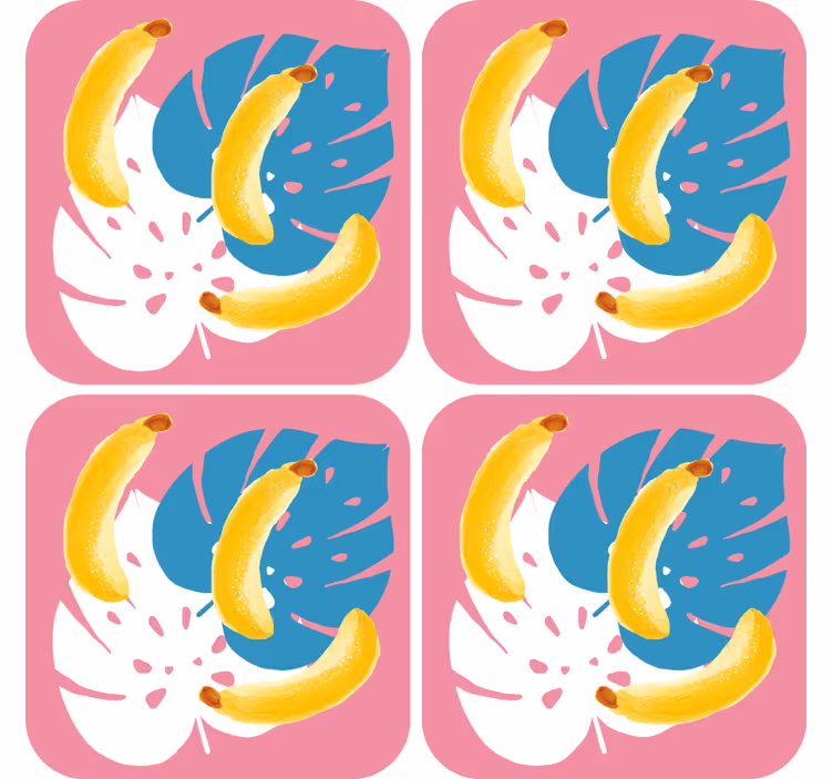 기발한 컵 받침 생생한 바나나 배열 - TenStickers