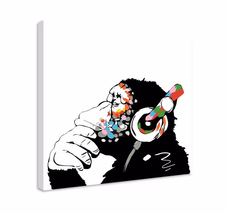 모노 뱅크시 음악 캔버스 아트 - TenStickers