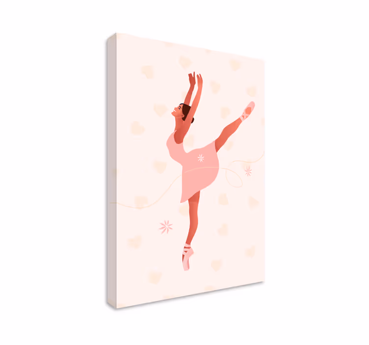 꽃 벽 캔버스와 발레리나 - TenStickers