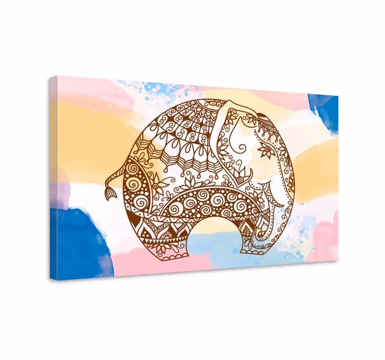 코끼리가 있는 그림 장식용 코끼리 일러스트레이션 - TenStickers