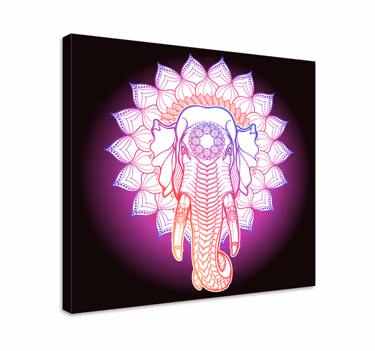 코끼리가 있는 그림 웅장한 코끼리 만다라 - TenStickers