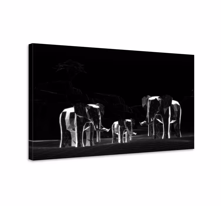 회색 코끼리 3d 효과 코끼리 캔버스 - TenStickers