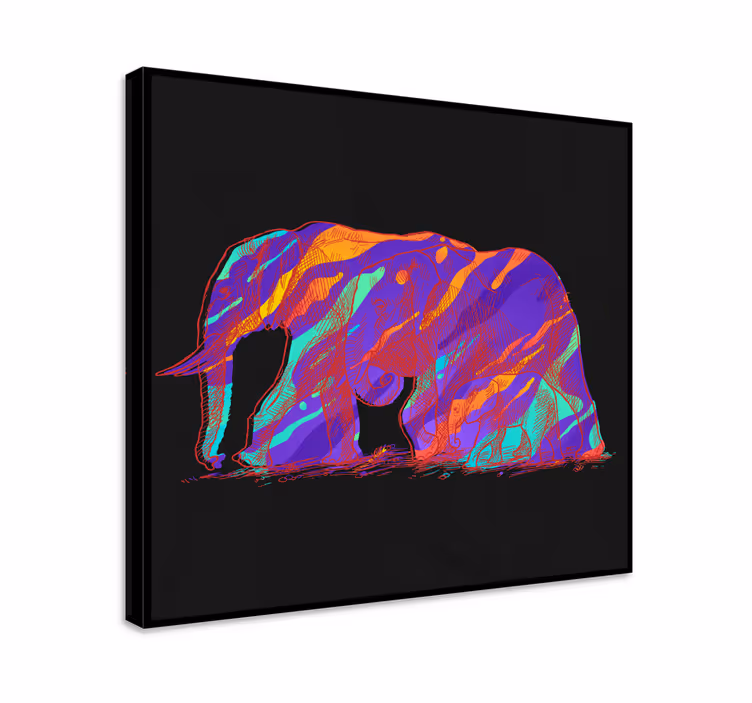 코끼리가 있는 그림 코끼리 실루엣 아트 - TenStickers