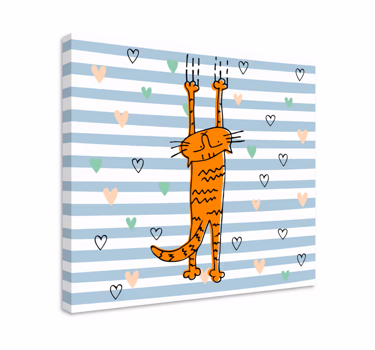 고양이가 있는 사진 장난기 많은 주황색 고양이 - TenStickers