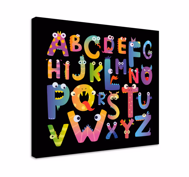 Abc 표와 문자 괴물 알파벳 캐릭터 - TenStickers