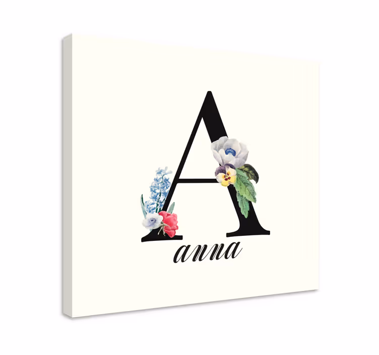 Abc 표와 문자 꽃무늬 이니셜 a - TenStickers
