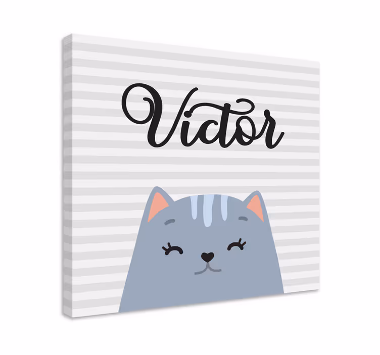 고양이가 있는 사진 미소 짓는 고양이 빅터 - TenStickers