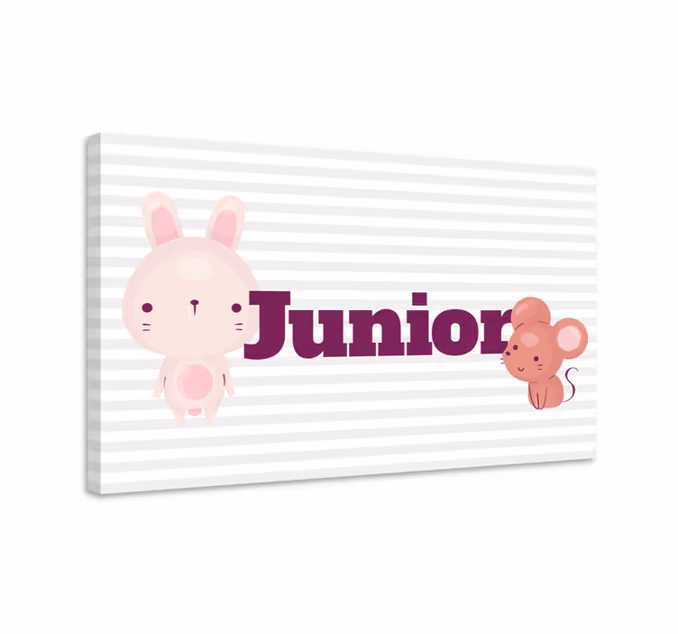 양식이 있는 테이블 토끼와 쥐 이름 새기기 - TenStickers