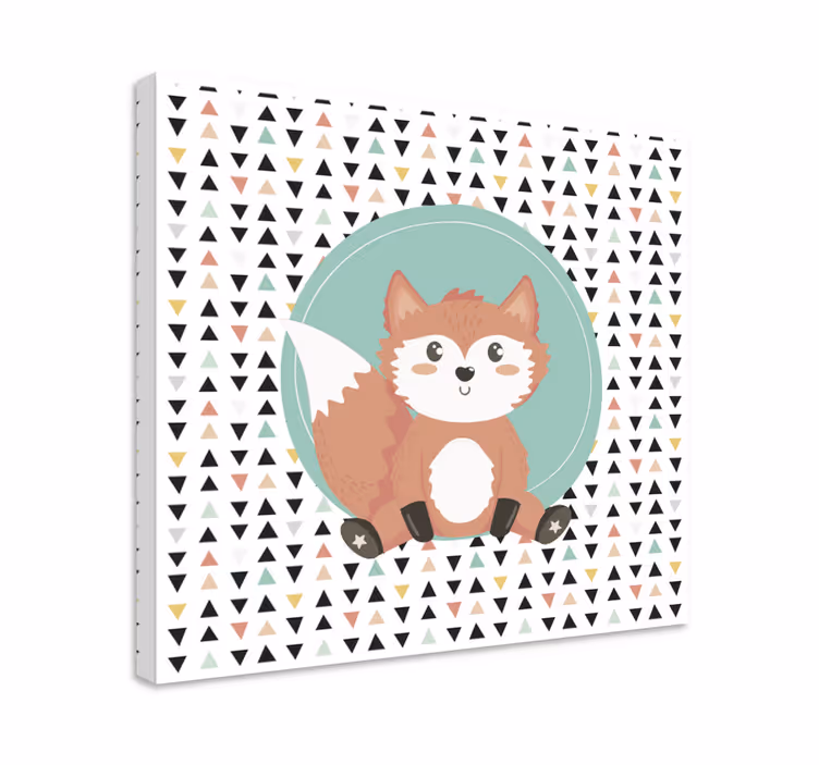 귀여운 아기 여우 만화 보육 캔버스 - TenStickers