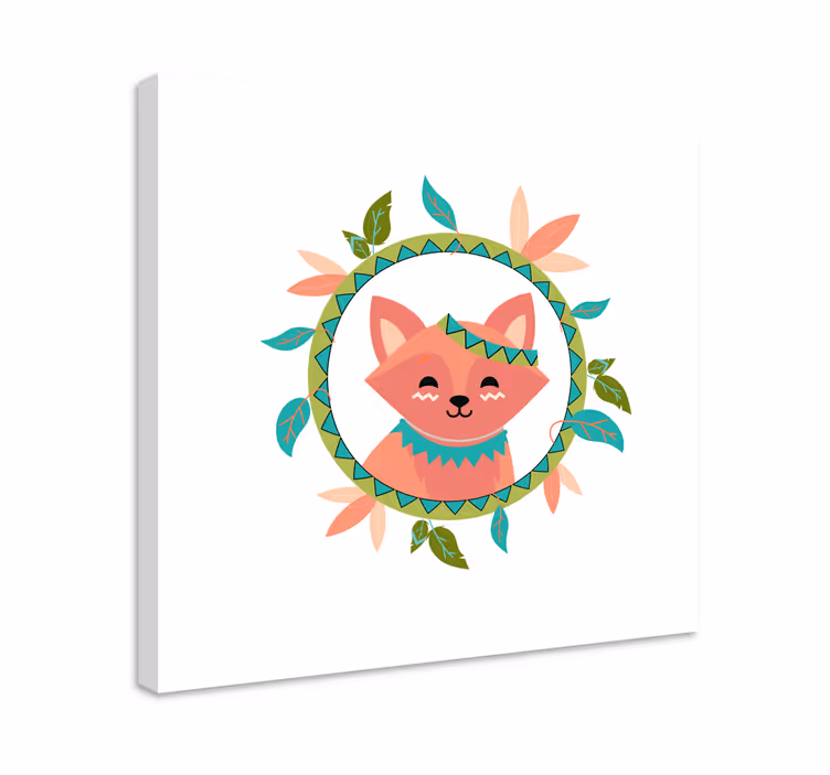 고양이가 있는 사진 매력적인 여우 초상화 - TenStickers