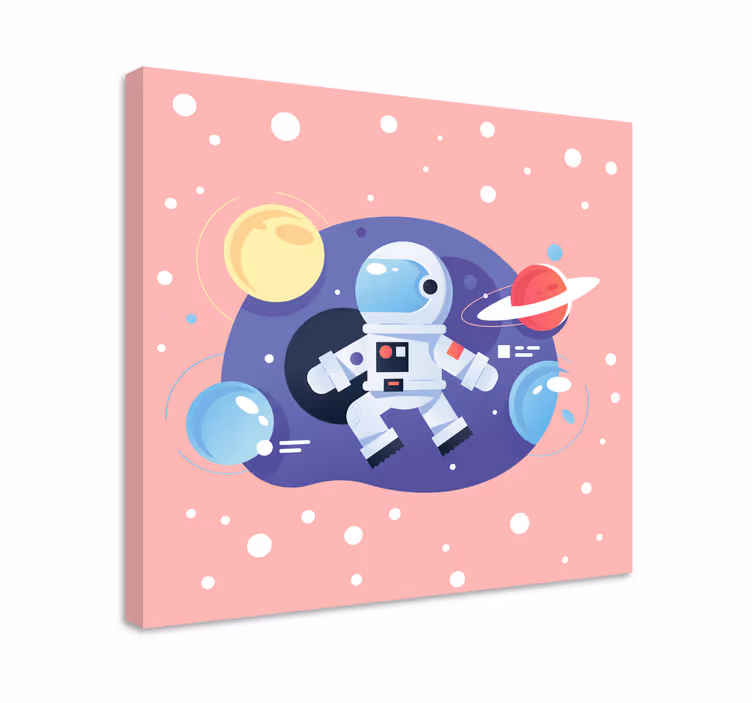 만화 우주인 기호 보육 캔버스 - TenStickers