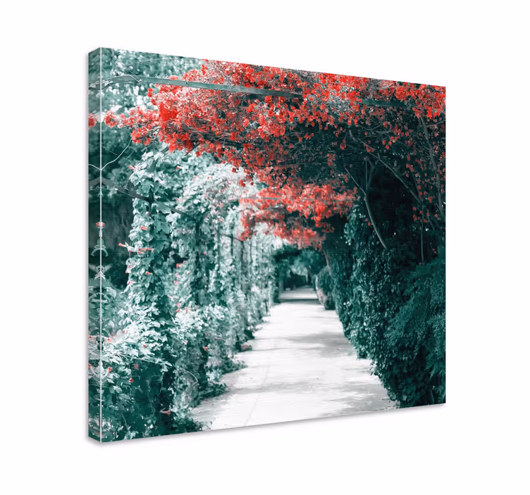 꽃 캔버스가 있는 골목 - TenStickers