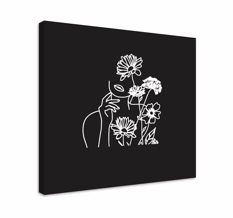 꽃이 있는 그림 미니멀한 여성 꽃 디자인 - TenStickers