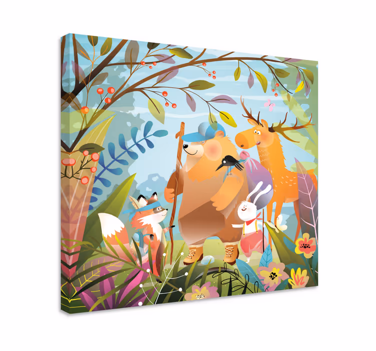 동물 그림 숲속 친구들의 모험 - TenStickers