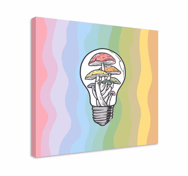 다른 텍스트가 있는 표 버섯 전구 - TenStickers