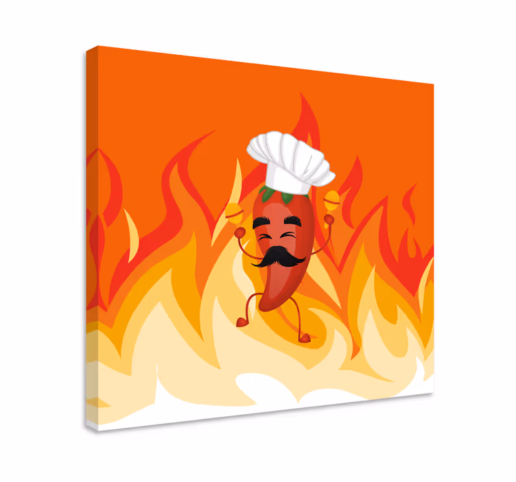 다른 텍스트가 있는 표 춤추는 고추 요리사 - TenStickers