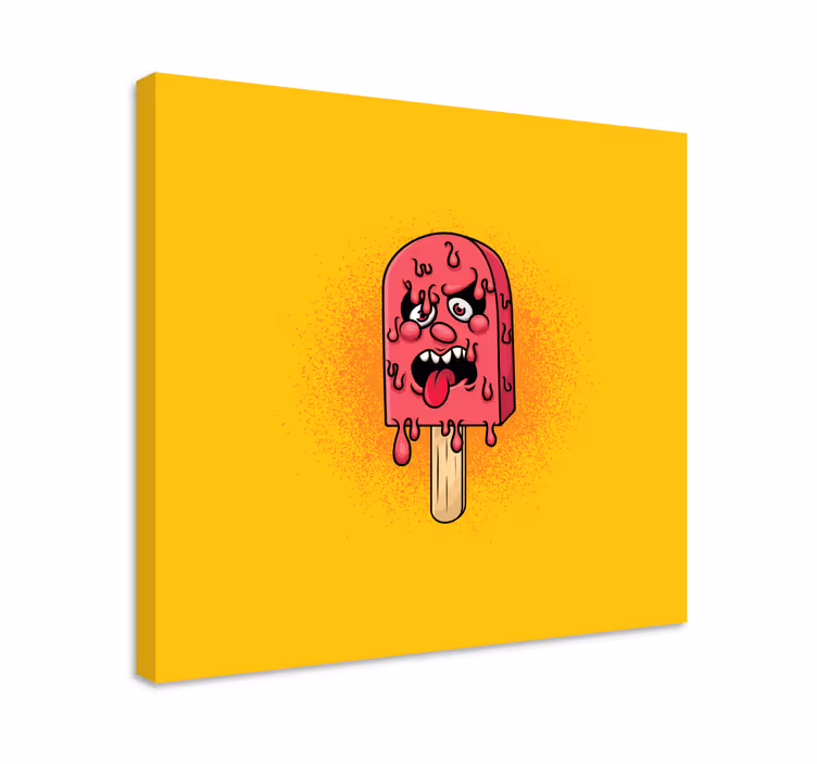 아이스 팝 드롭 낙서 만화 현대 캔버스 - TenStickers