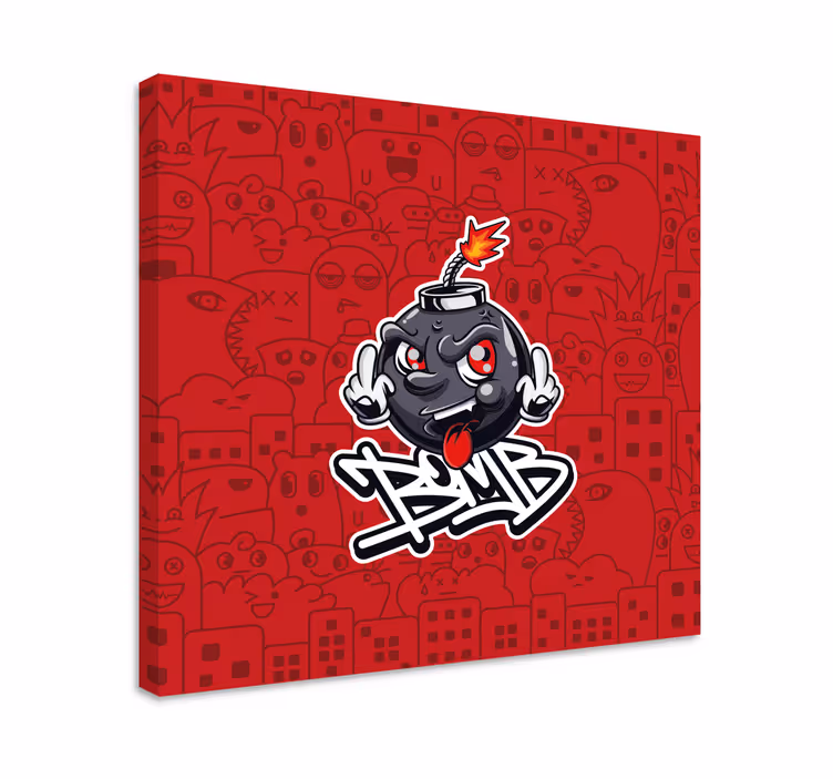 다른 텍스트가 있는 표 만화 폭탄 이모지 - TenStickers