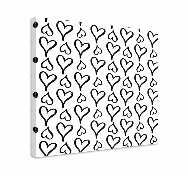 쉼표가 반전된 상자 - 하트 패턴 디자인 - TenStickers