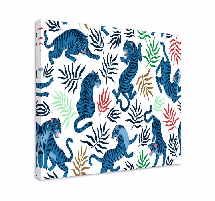 동물 그림 열대 호랑이 패턴 - TenStickers