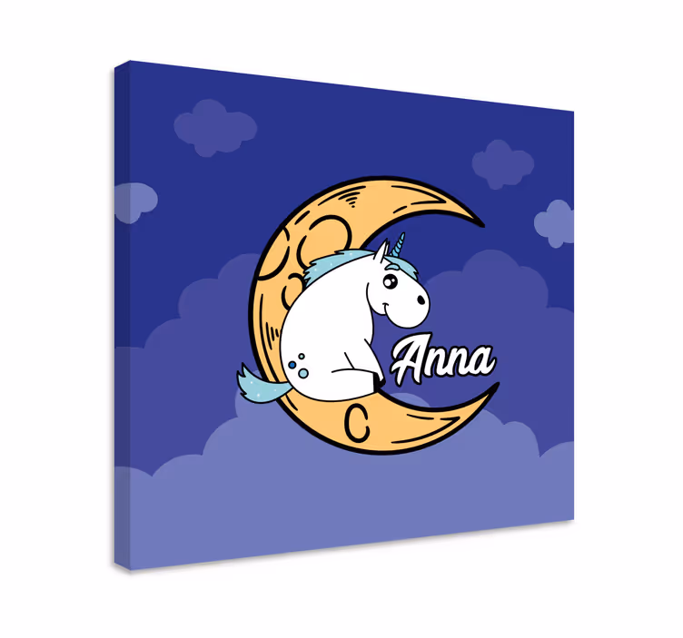 테이블 일각수 유니콘 달빛 장면 - TenStickers
