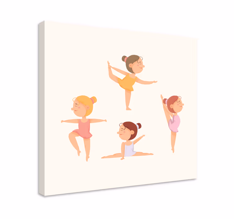 어린이를 위한 그림 발레리나들이 춤추는 모습 - TenStickers