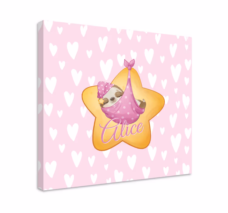 양식이 있는 테이블 잠자는 나무늘보 별 - TenStickers